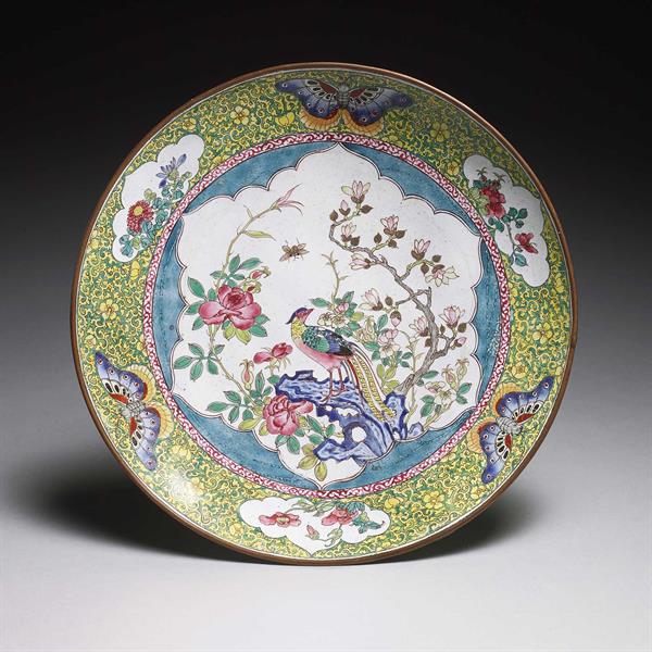 30. Decorated Enamel Dish