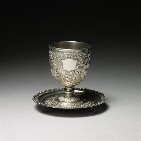 45. Silver Wine Cup and Saucer
