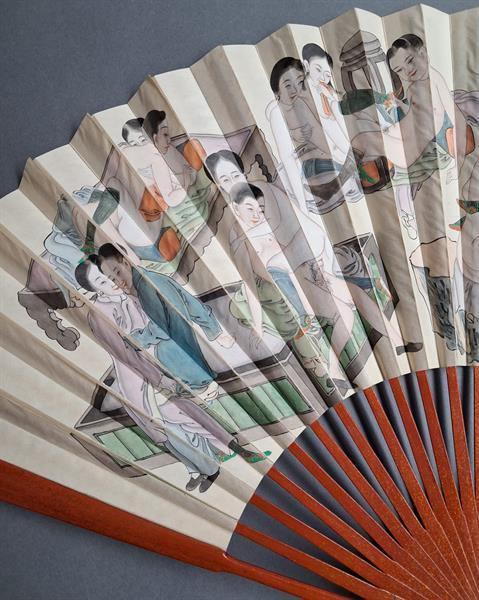 8. Lacquered bamboo and paper fan