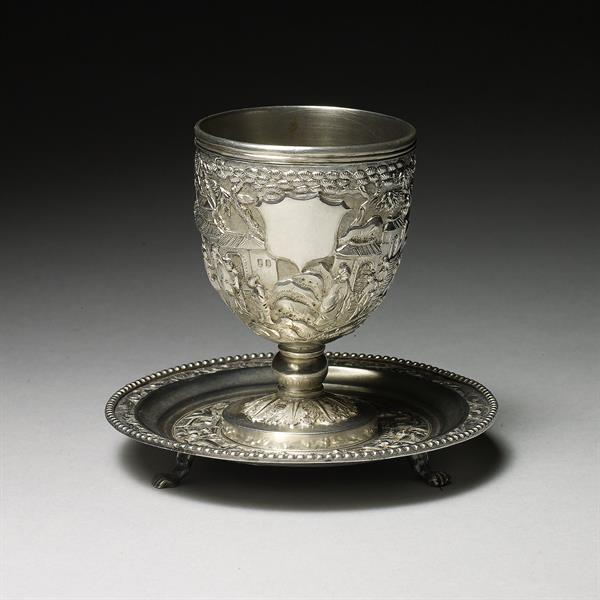 34. Silver Wine Cup and Saucer