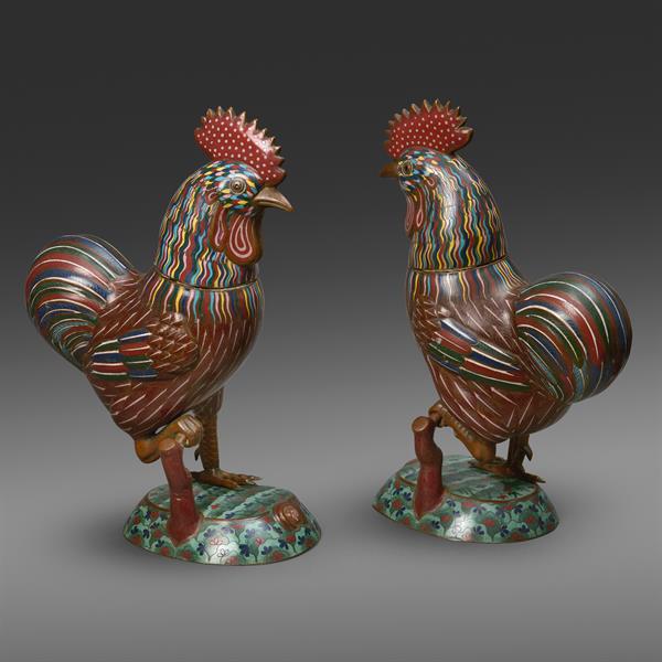 Pair of Roosters