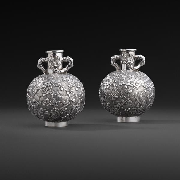 Pair of Silver Vases