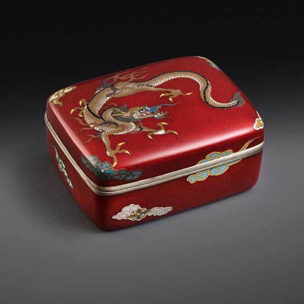 1. Ruby Red Enamel and Silver Box