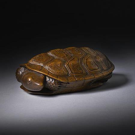 12. Carved Boxwood Turtle Inro