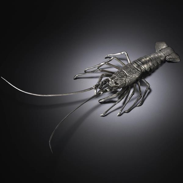 14. Articulated Silvered Bronze Crayfish