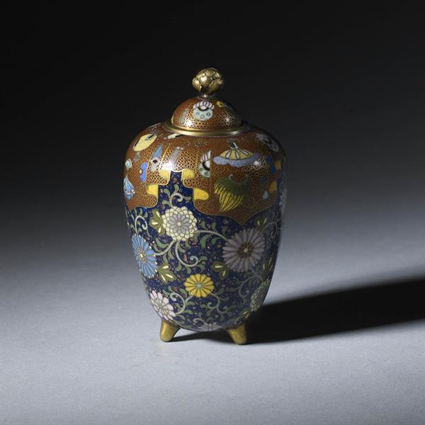 15. Very Fine Cloisonne Vase and Cover