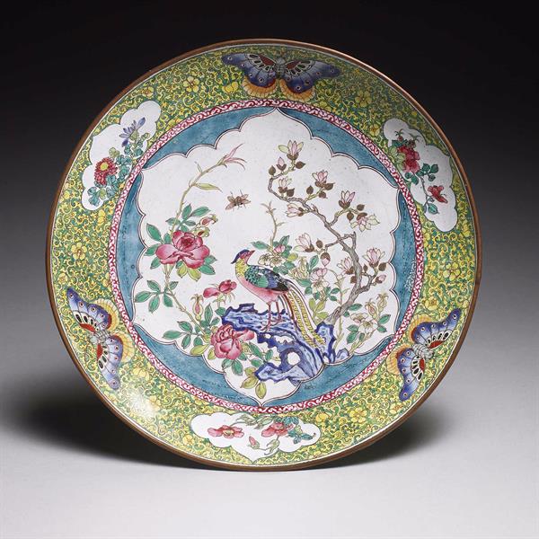 14. Decorated Enamel Dish