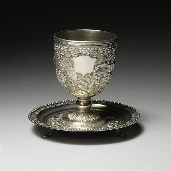 20. Silver Wine Cup and Saucer