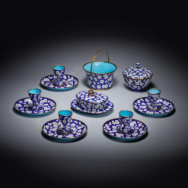 43. A rare Canton enamel breakfast set