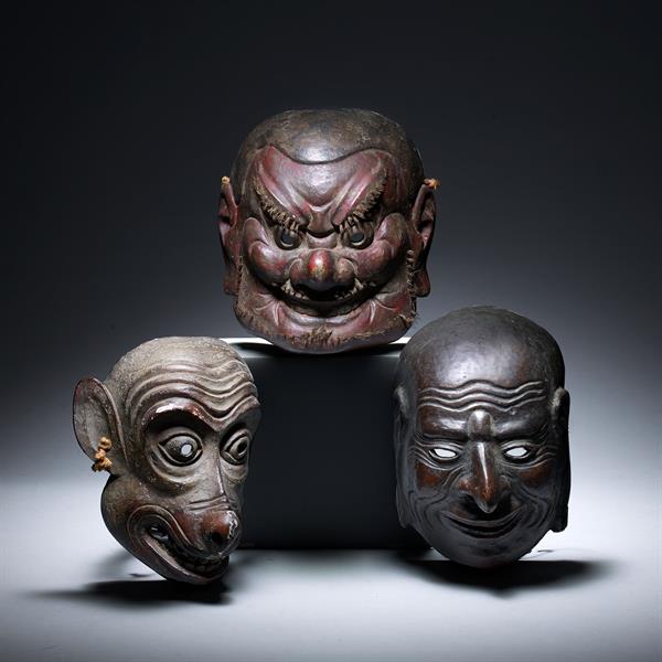 68. Three Noh Masks