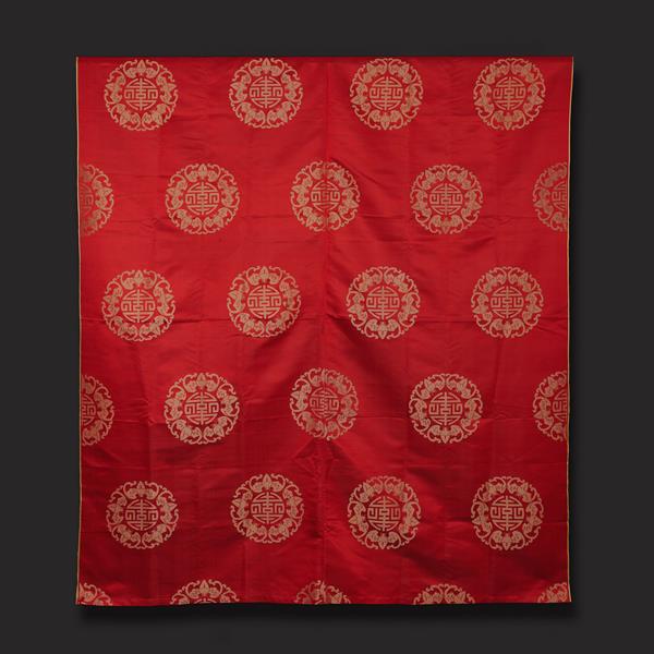 13. A Red and Gold Silk Panel